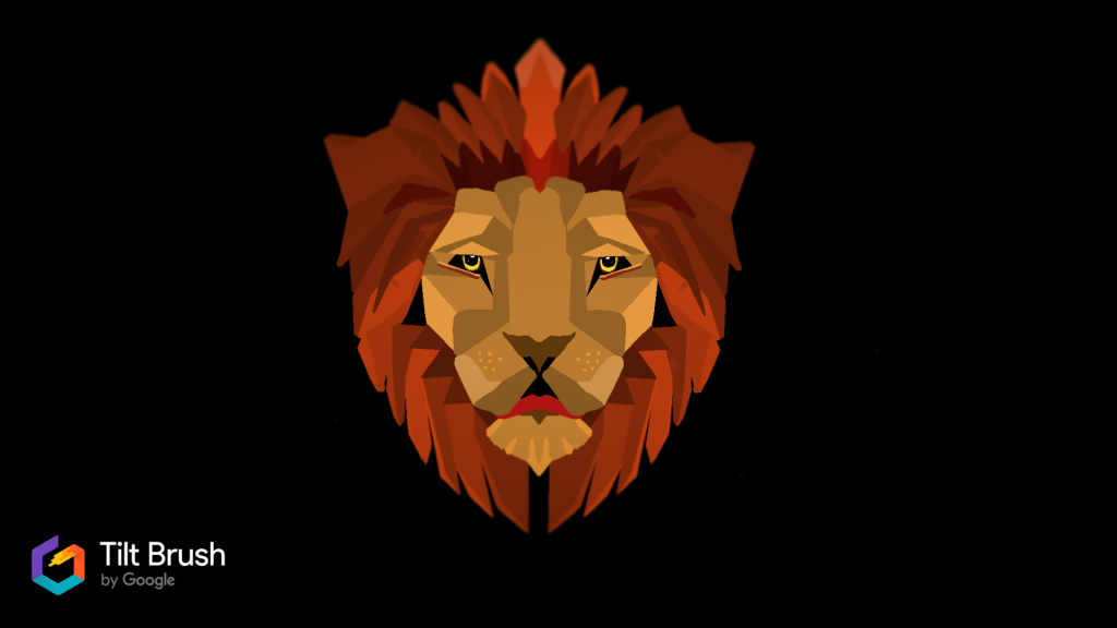 Lion head, tilt brush, theqtt.com