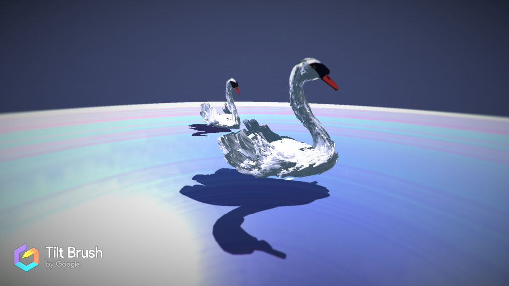 swans, swan lake, the qtt.com, tilt brush