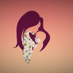 Mother holding baby, tilt brush art, the qtt.com